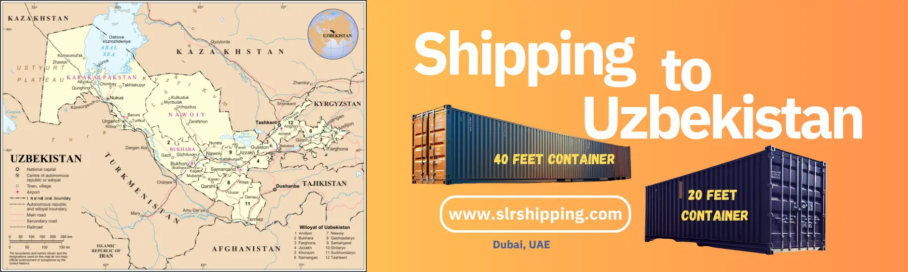 Best Cargo to Uzbekistan from Dubai UAE -SLR Shipping