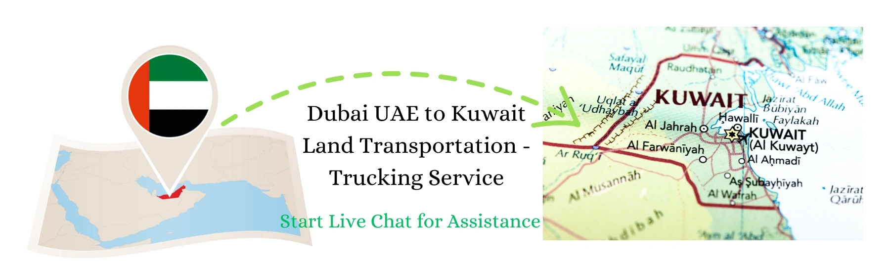 Best Dubai UAE to Kuwait Land Transportation -Trucking Service