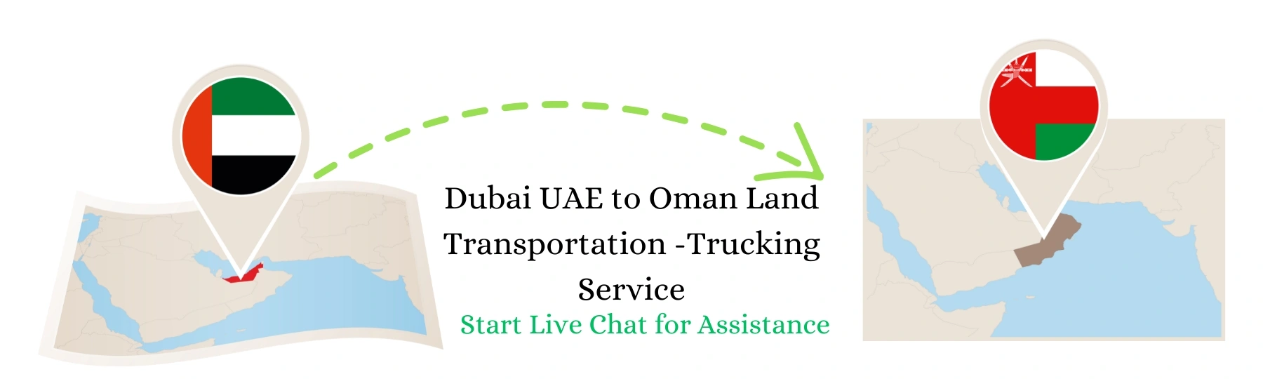 Best Dubai UAE to Oman Land Transportation Trucking Service with GPS Tracking System by SLR Shipping