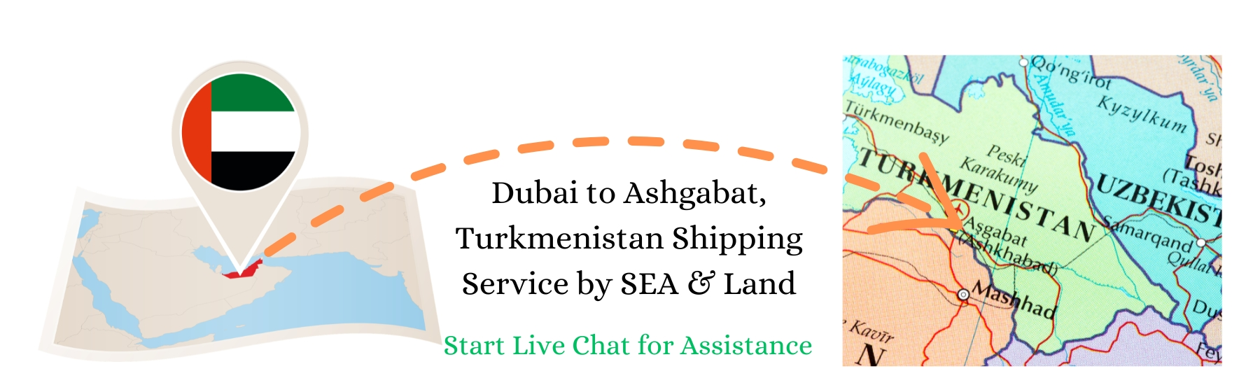 UAE Dubai to Ashgabat Turkmenistan Shipping Service